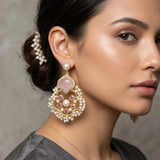 Zaylee Pink Crystal Drop Earrings - Ahseya & Co