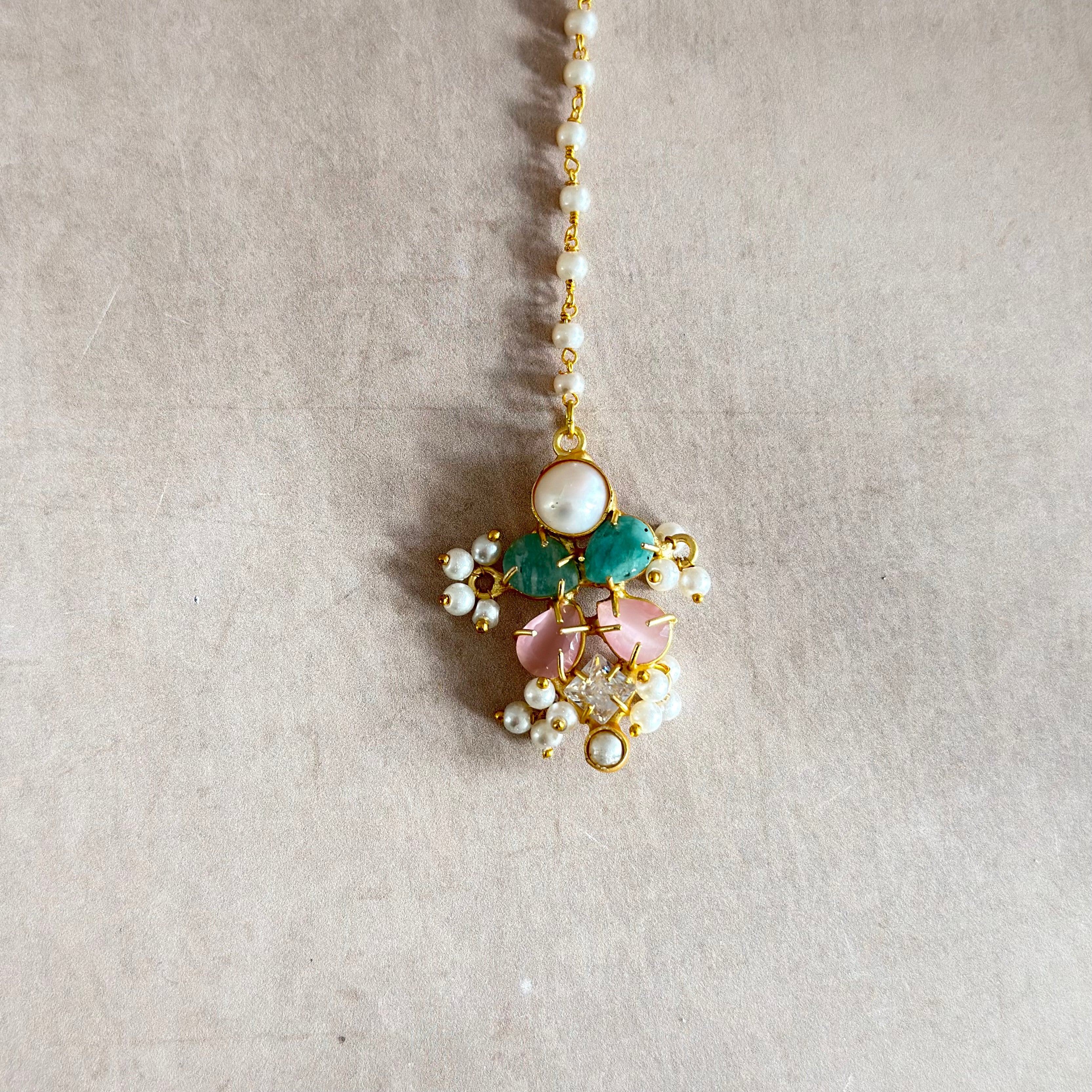 Areeba Pink Jade Choker Set - Ahseya & Co