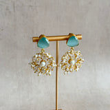 Lucille Blue Crystal Drop Earrings - Ahseya & Co