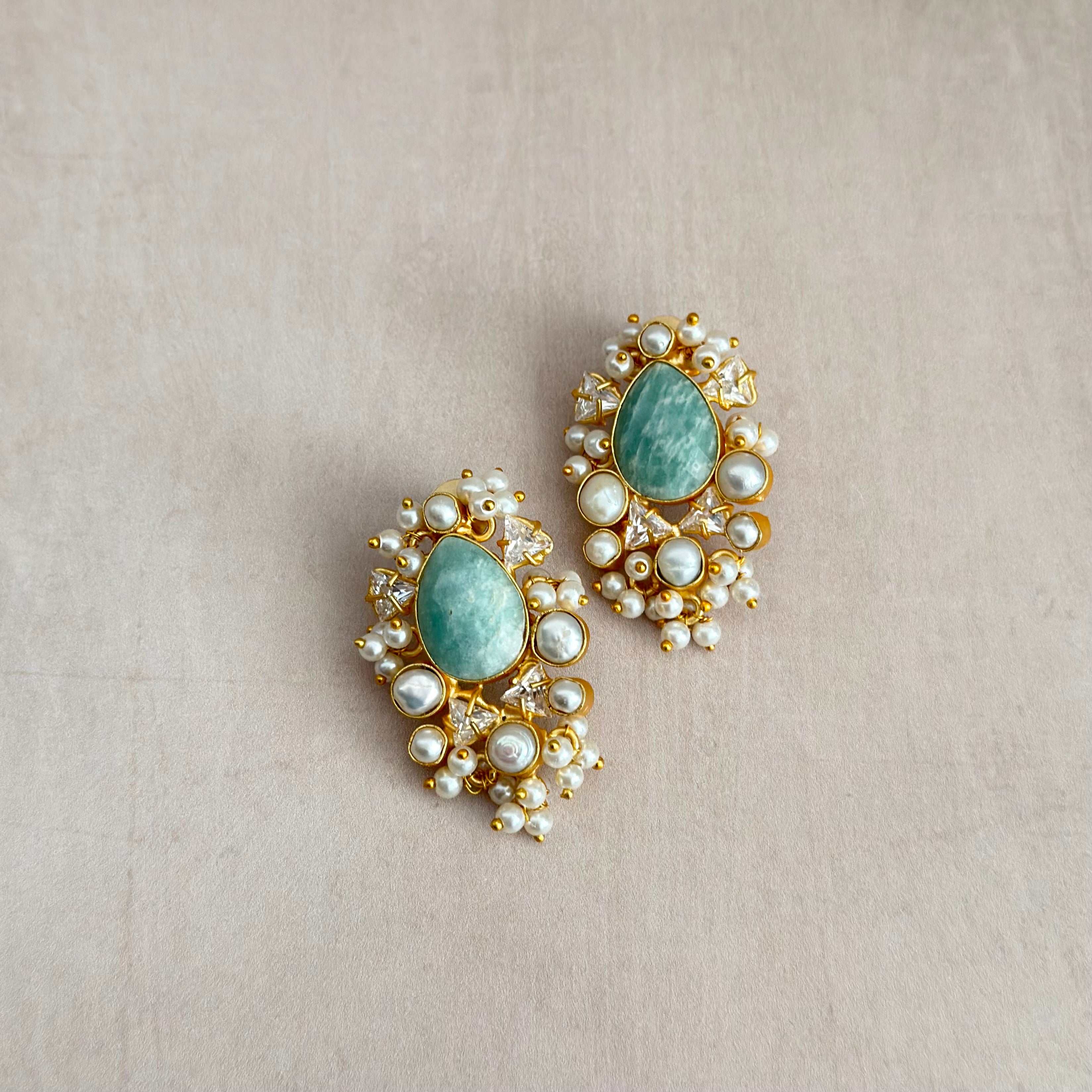 Sorella Jade Stud Earrings - Ahseya & Co