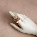 Zafira Peach Crystal Ring - Ahseya & Co