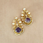 Zohra Purple Pearl Stud Earrings - Ahseya & Co