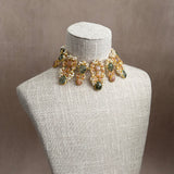 Azura Olive Peach Crystal Necklace Set