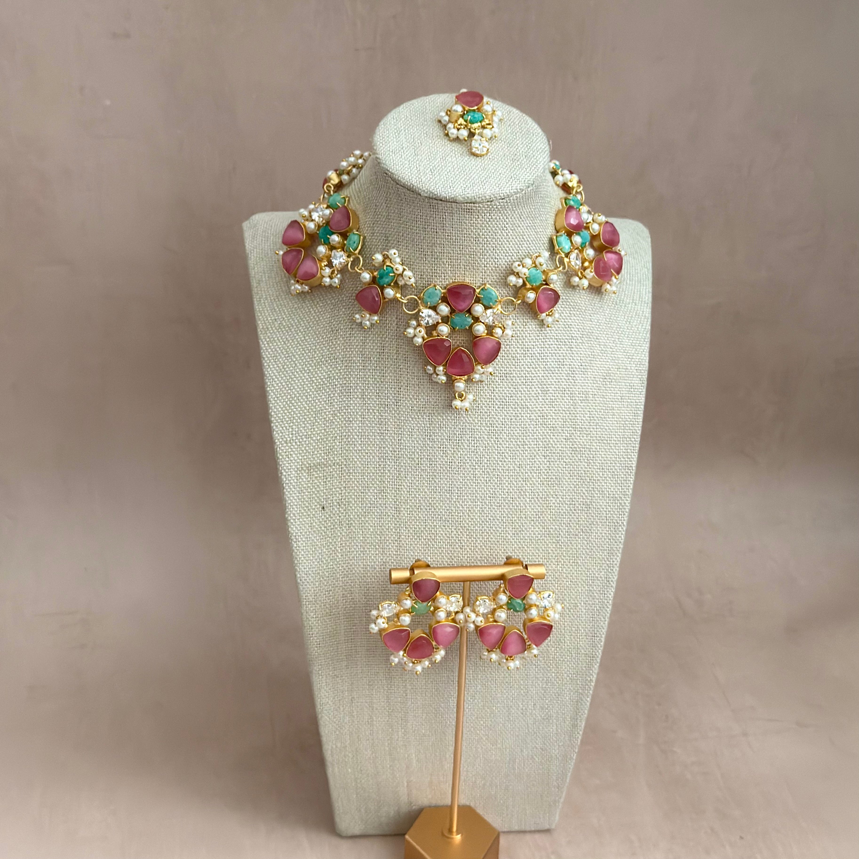 Virelle Pink Choker Set - Ahseya & Co