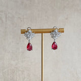 Diana Red Crystal Drop Earrings