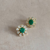 Flora Green Crystal Stud Earrings
