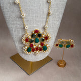 Areej Statement Green Mala Set