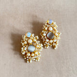 Safiya Grey Crystal Stud Earrings - Ahseya & Co