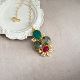 Areej Statement Green Mala Set