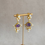 Ezmay Purple Pearl Drop earrings - Ahseya & Co