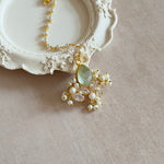 Imaanah Olive Crystal Tikka Set - Ahseya & Co