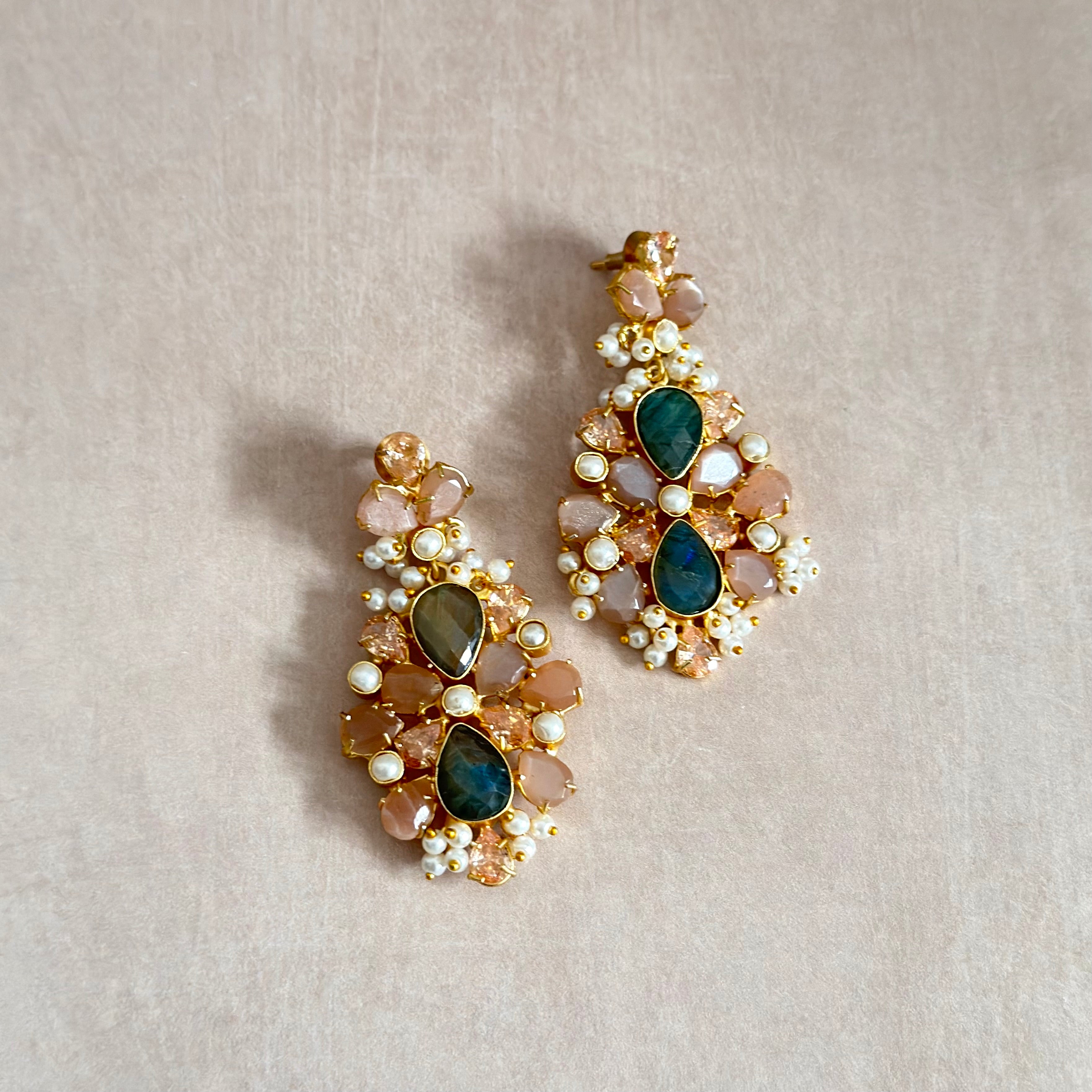 Emina Peach Drop Earrings - Ahseya & Co