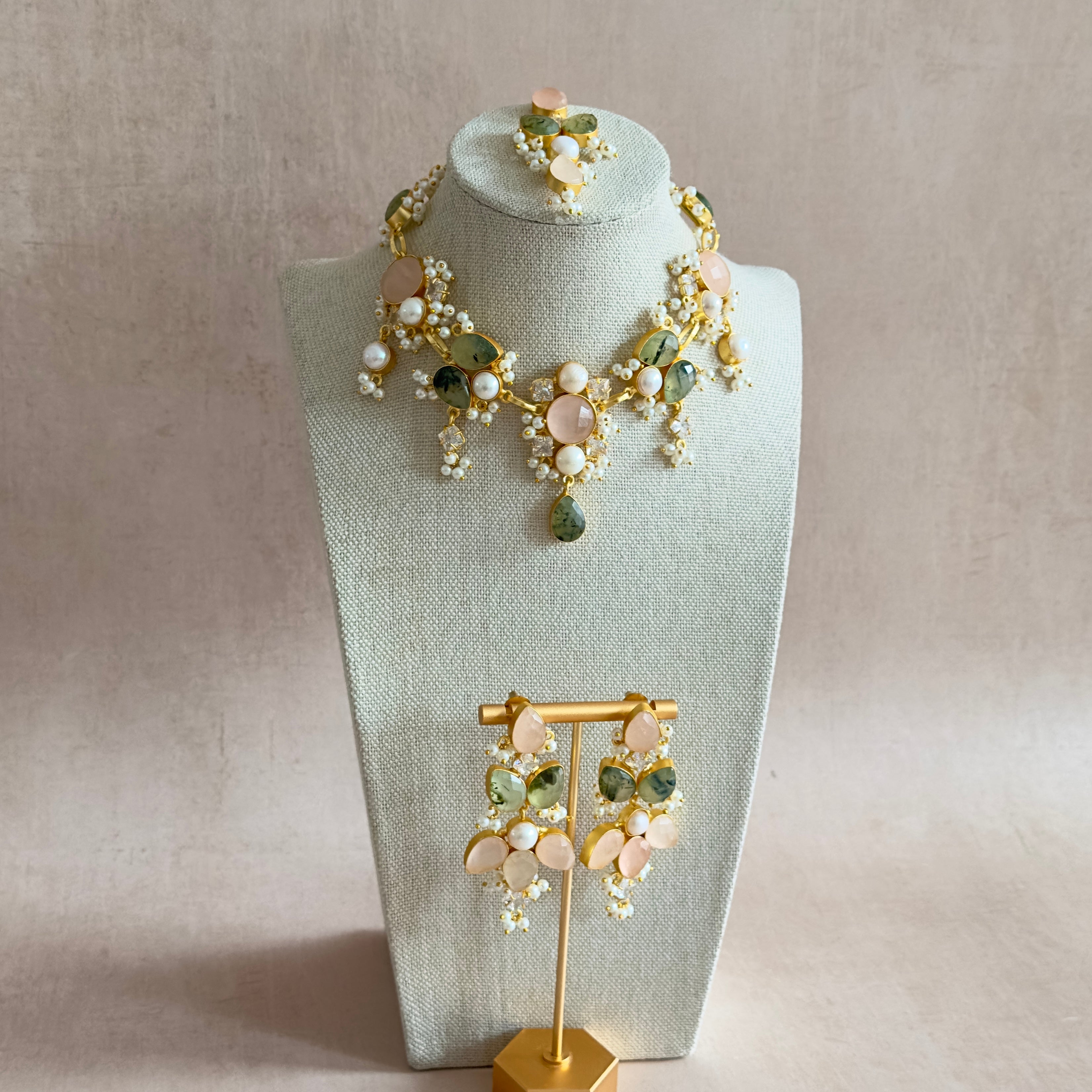 Bali Pink Olive Necklace Set - Ahseya & Co