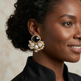 Aisha Black Pearl Stud Earrings - Ahseya & Co