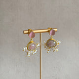 Amali Pink Crystal Drop Earrings - Ahseya & Co