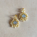 Milan Grey Crystal Drop Earrings - Ahseya & Co