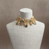 Azura Olive Peach Crystal Necklace Set