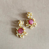Pinky Crystal Drop Earrings