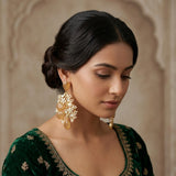 Dania Amber Kundan Drop Earrings