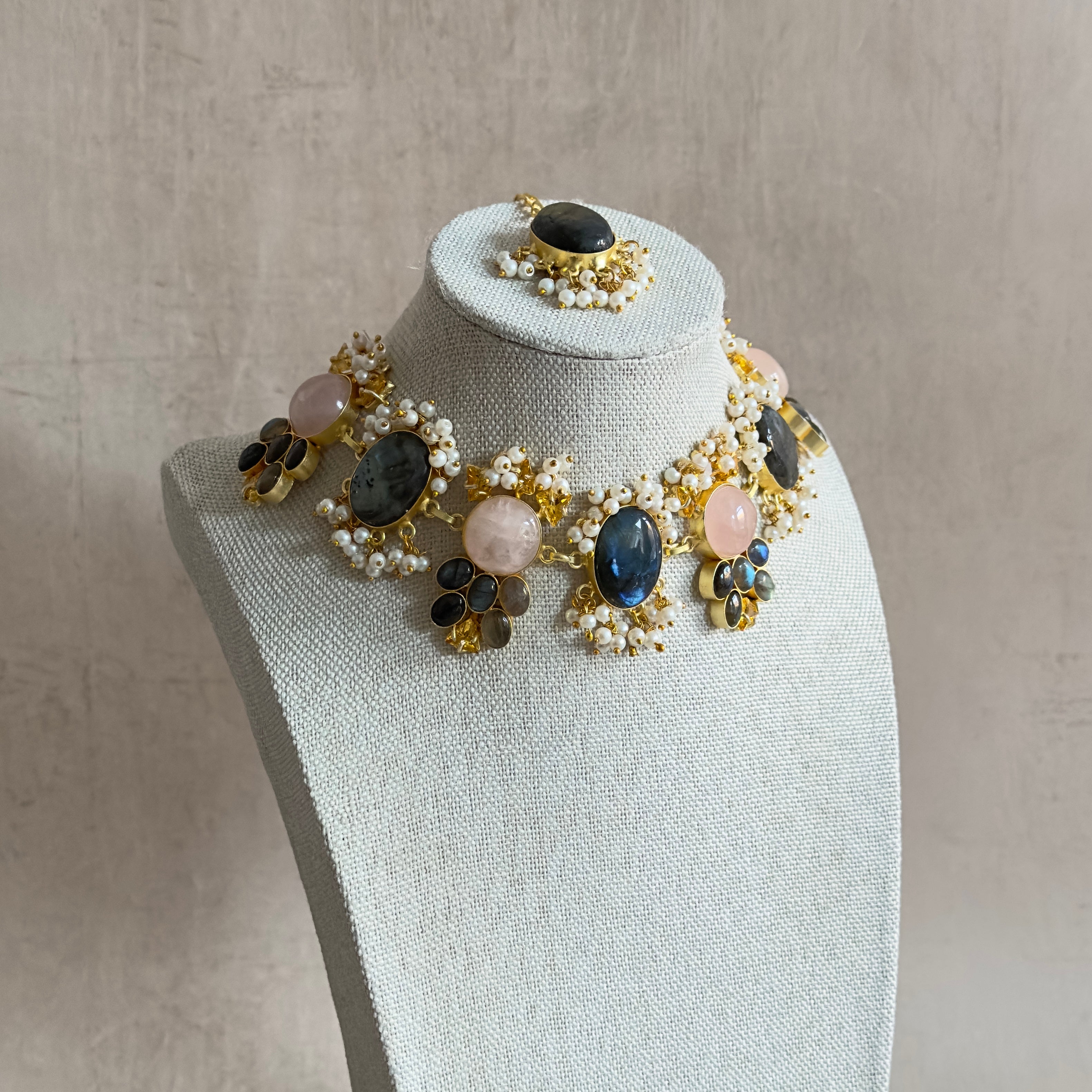 Catherine Pink Necklace Set - Ahseya & Co