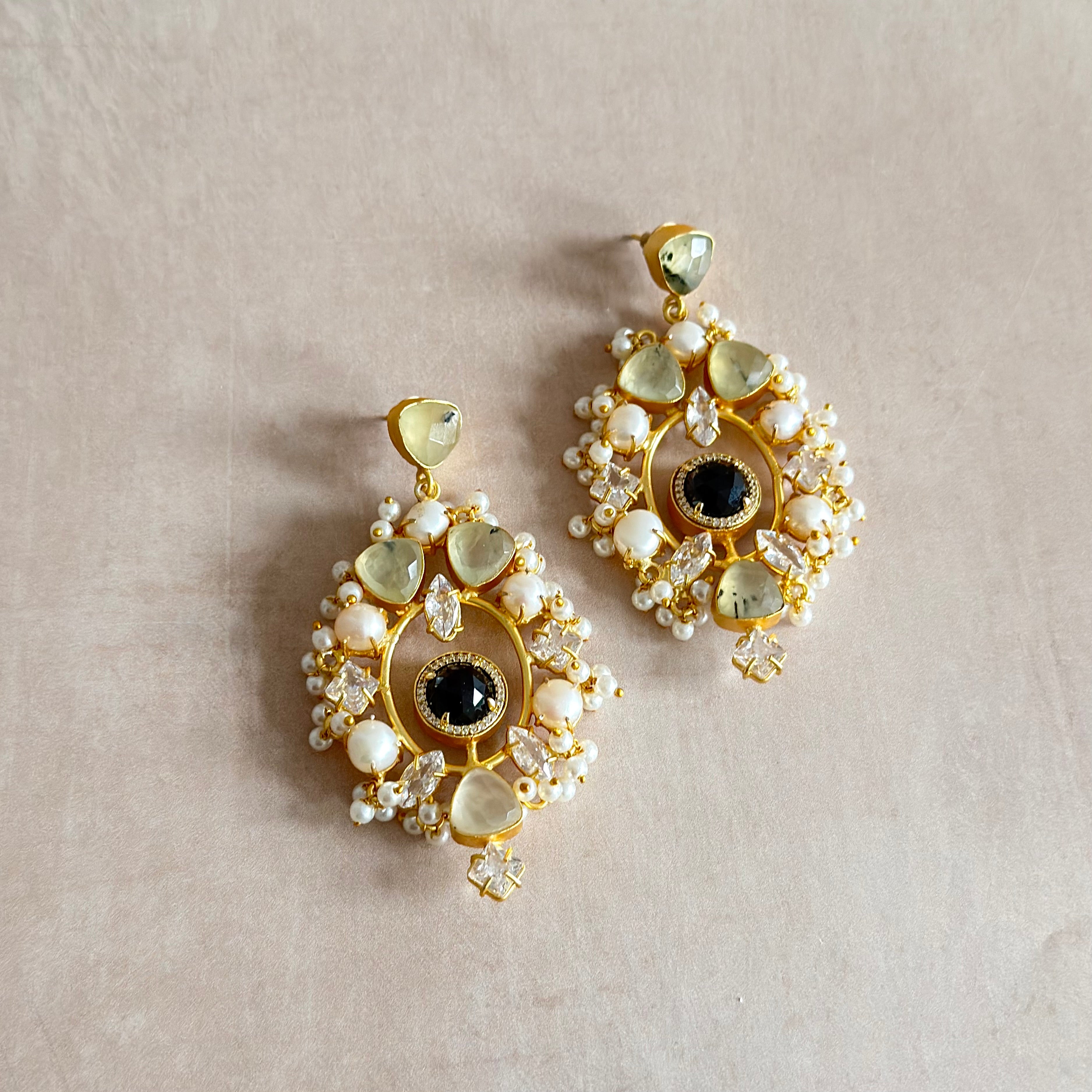 Rumiya Marine Crystal Drop Earrings - Ahseya & Co