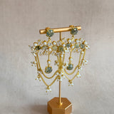 Jazlyn Olive Crystal Drop Earrrings