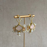 Peachy Crystal Drop Earrings