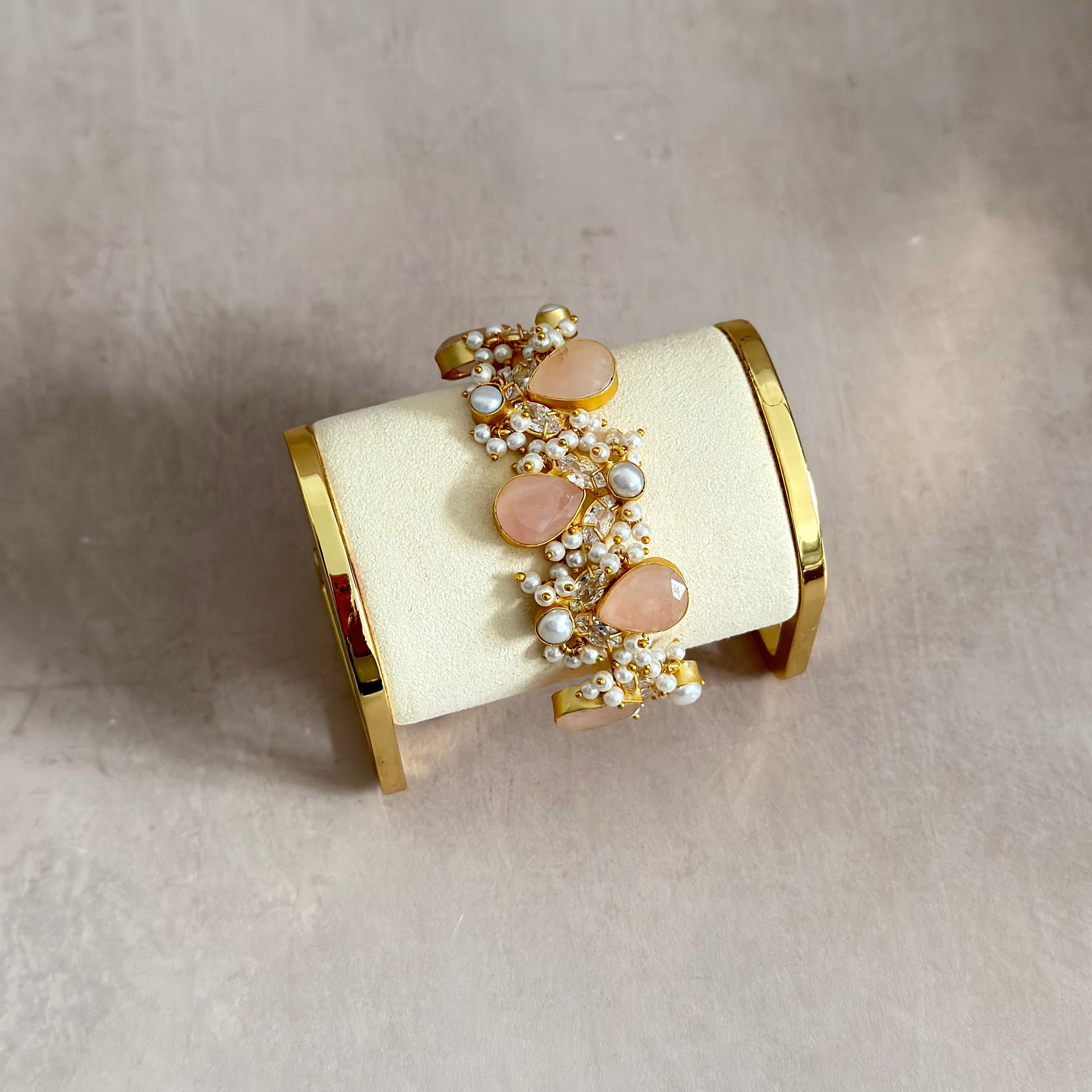 Alessia Pink Cuff Bracelet - Ahseya & Co