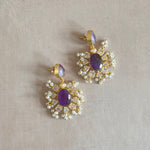 Skyla Crystal Purple Drop Earrings - Ahseya & Co