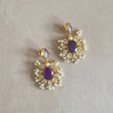 Skyla Crystal Purple Drop Earrings - Ahseya & Co