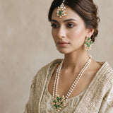 Liyana Green Pearl Mala Set - Ahseya & Co