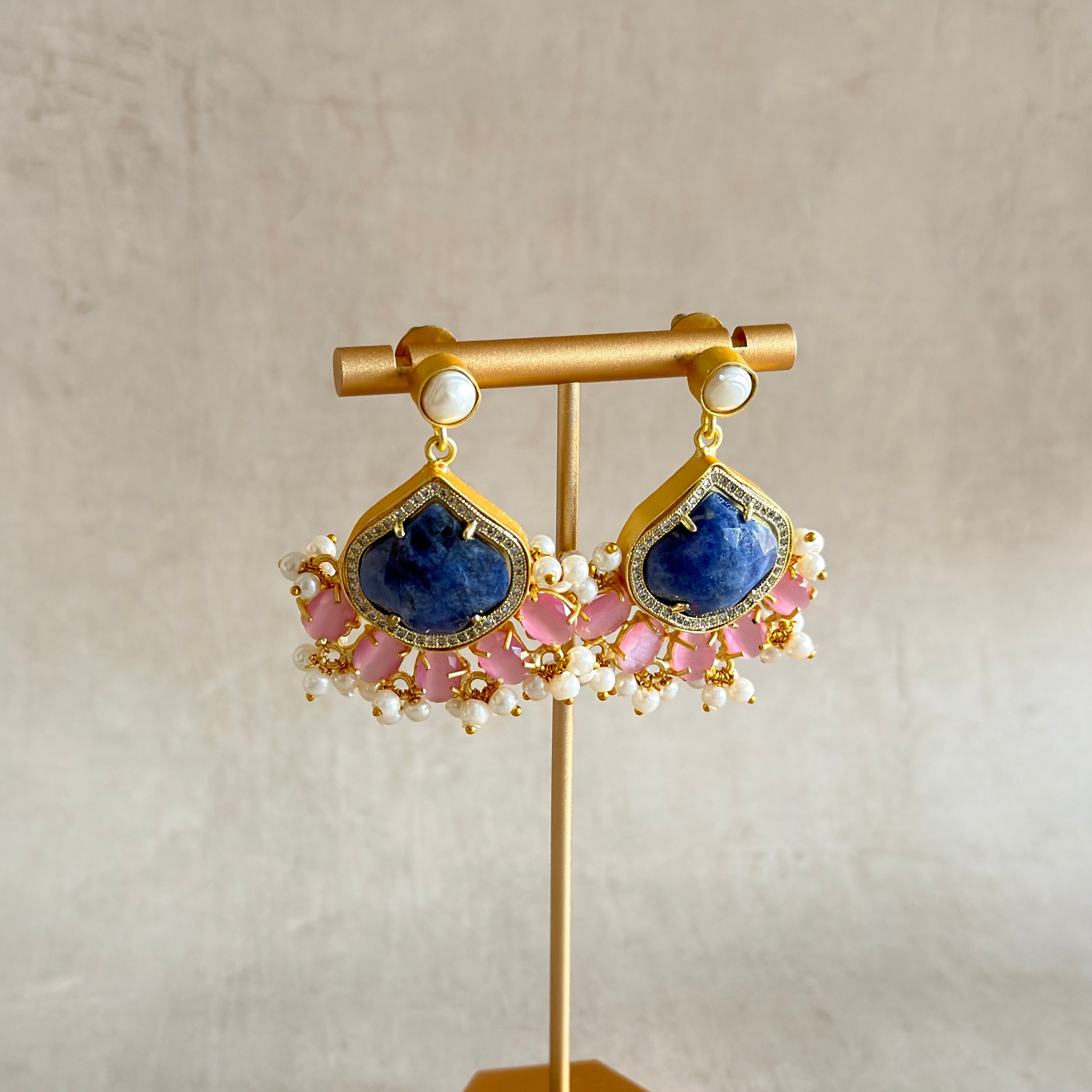 Safia Blue Drop Earrings - Ahseya & Co