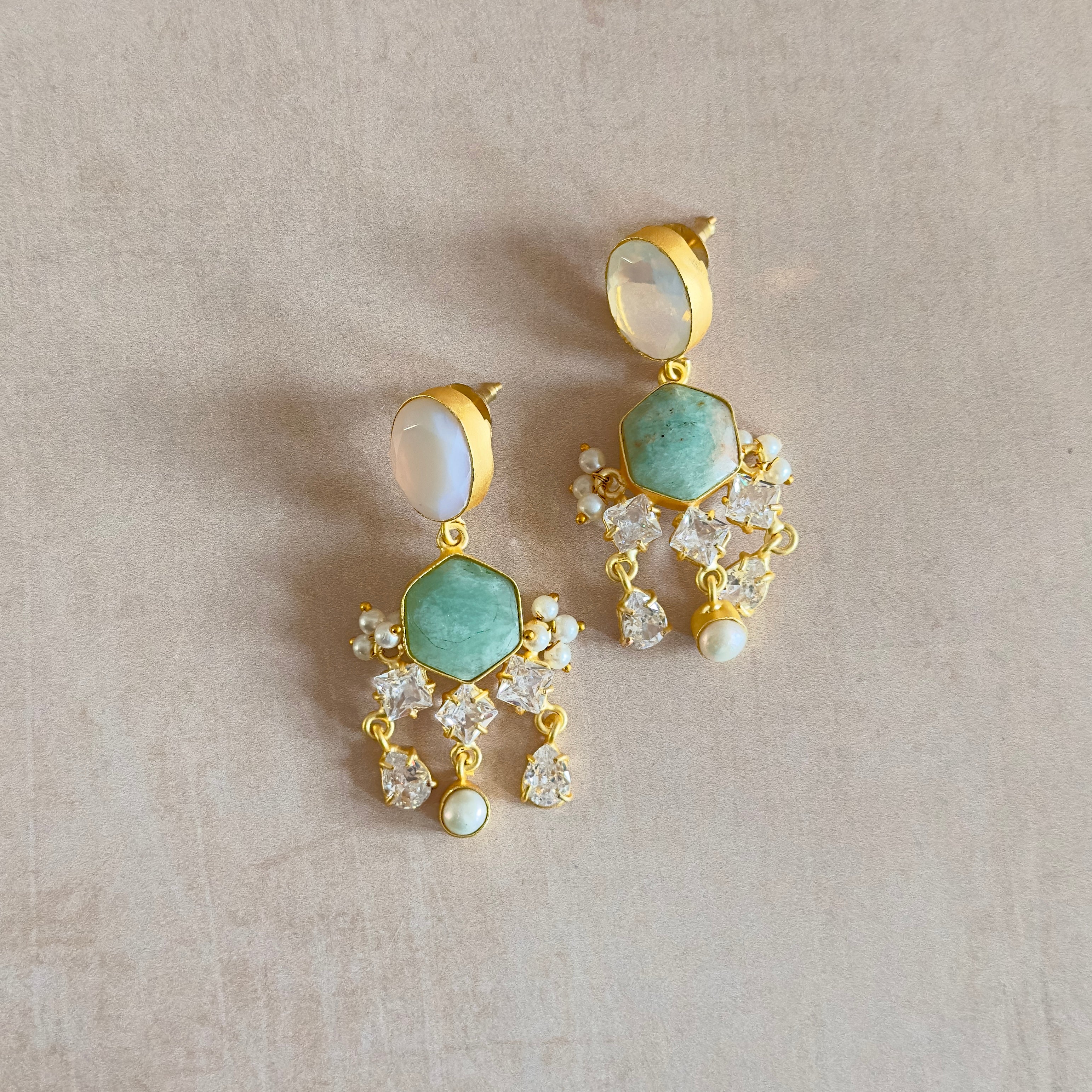 Rainbow Crystal Drop Earrings - Ahseya & Co