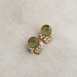 Malia Olive Crystal Stud Earrings
