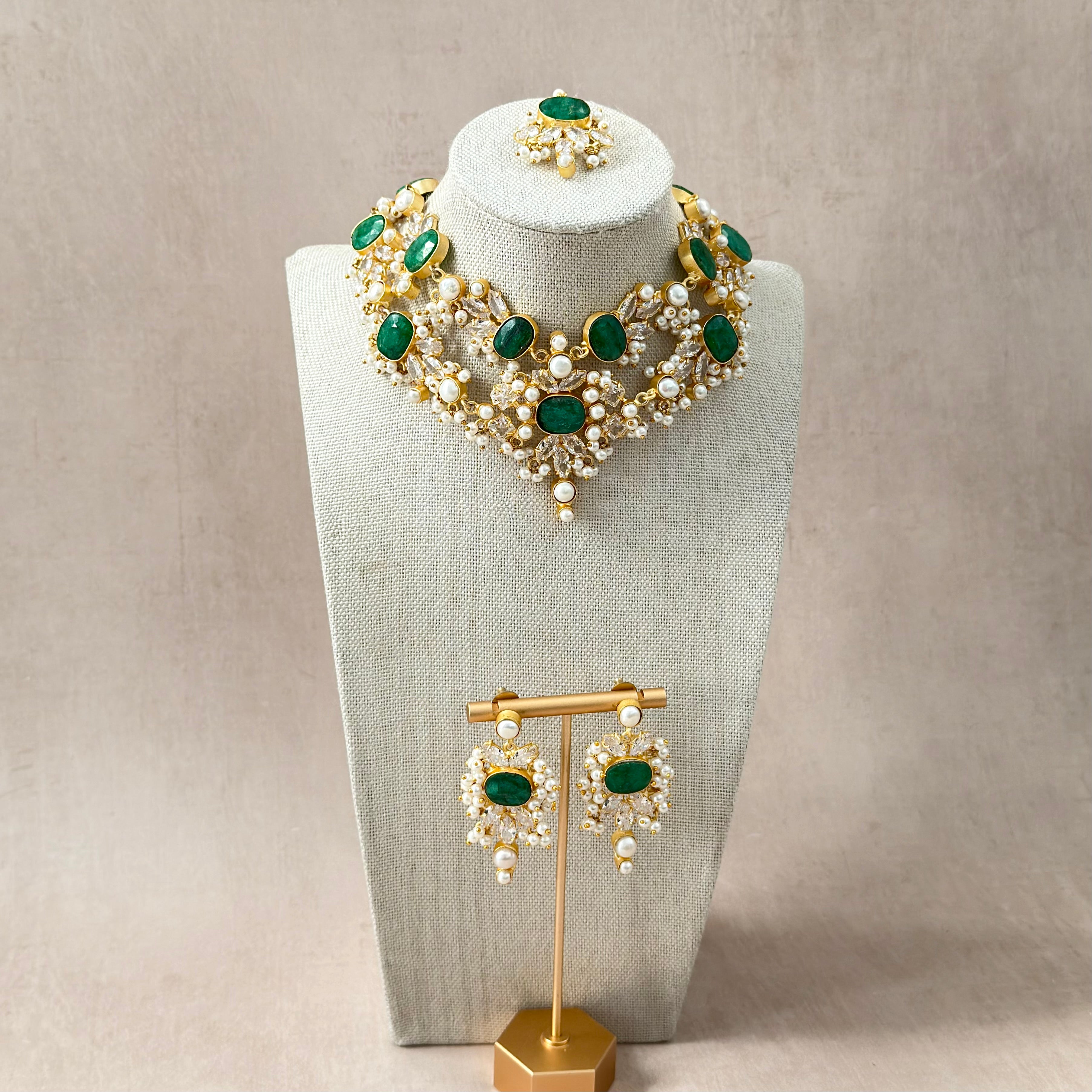 Athena Green Necklace Set - Ahseya & Co