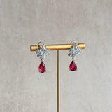 Diana Red Crystal Drop Earrings