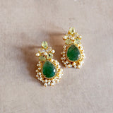 Firdous Olive Green Stud Earrings