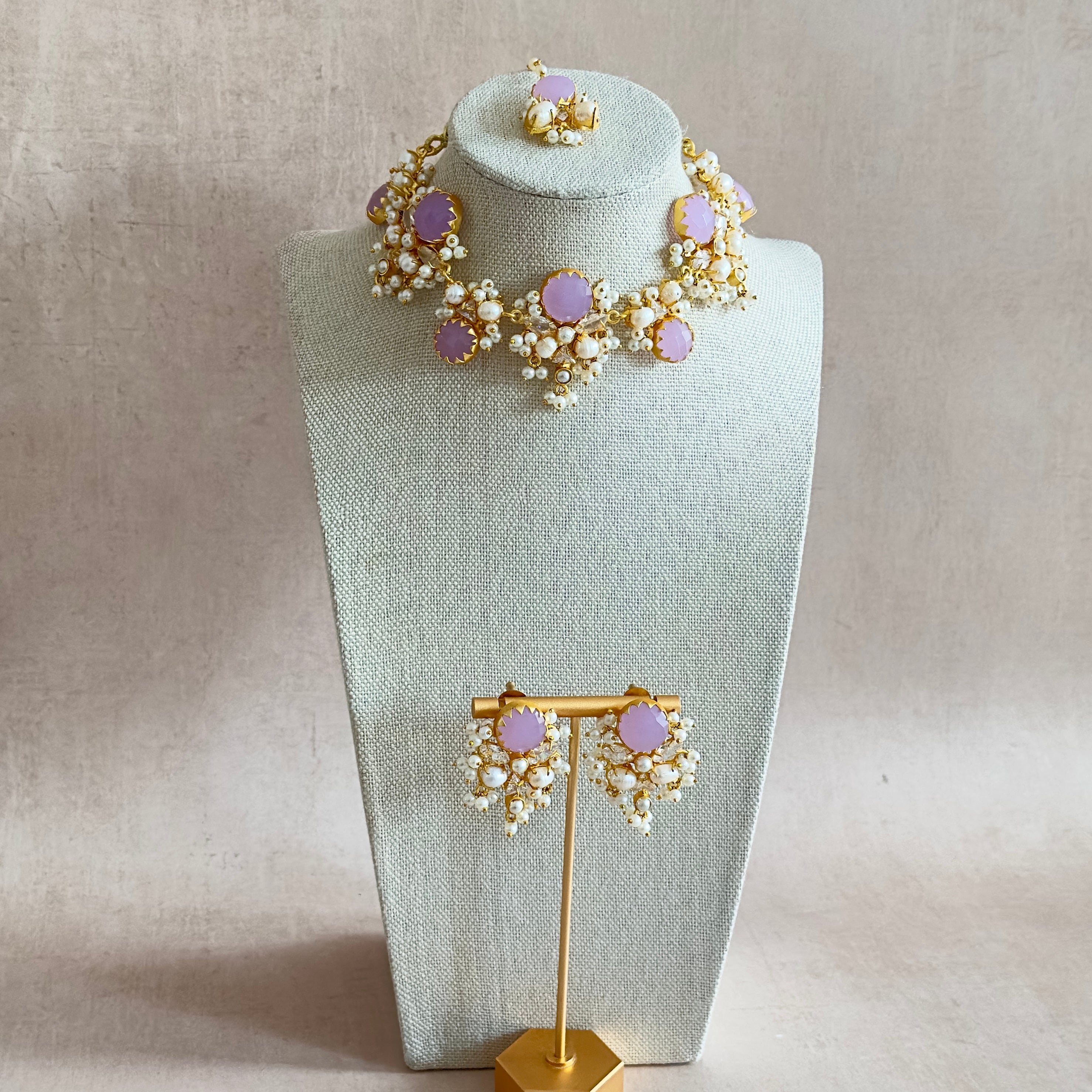 Nadine Lilac Necklace Set - Ahseya & Co