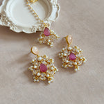 Imaanah Pink Crystal Tikka Set - Ahseya & Co