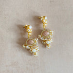 Ezmay Peach Pearl Drop Earrings - Ahseya & Co