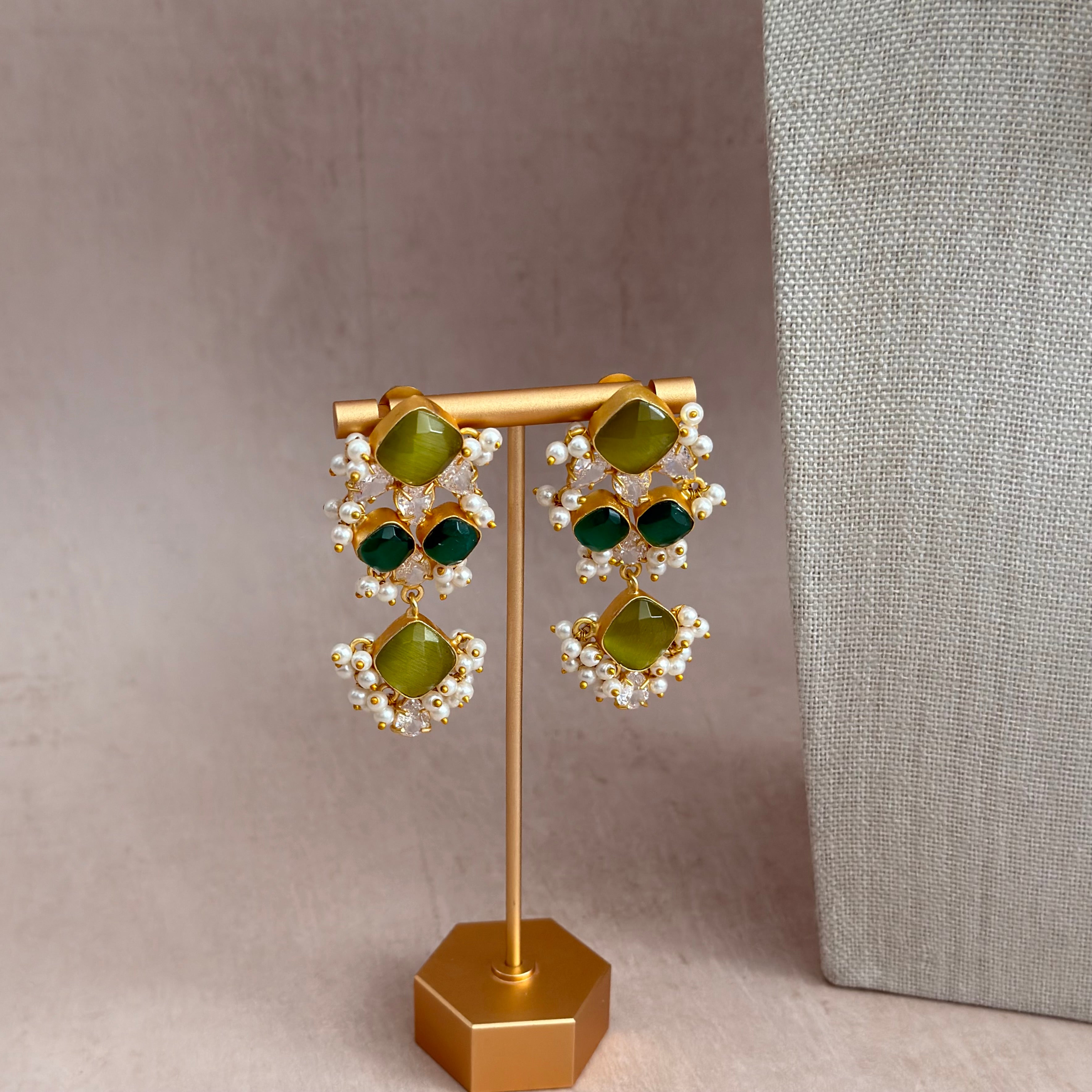Eve Green Crystal Necklace Set - Ahseya & Co