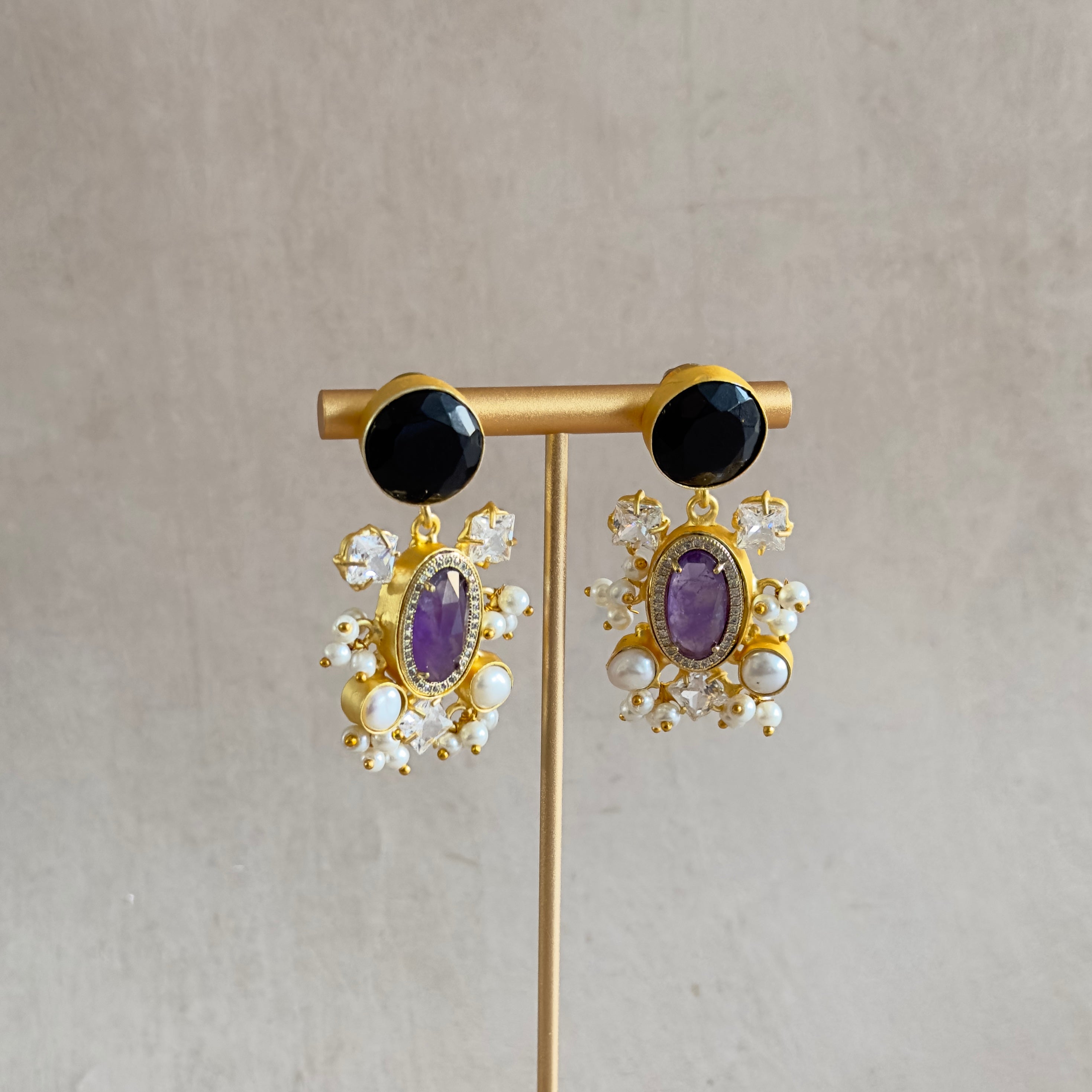 Milly Purple Drop Earrings - Ahseya & Co