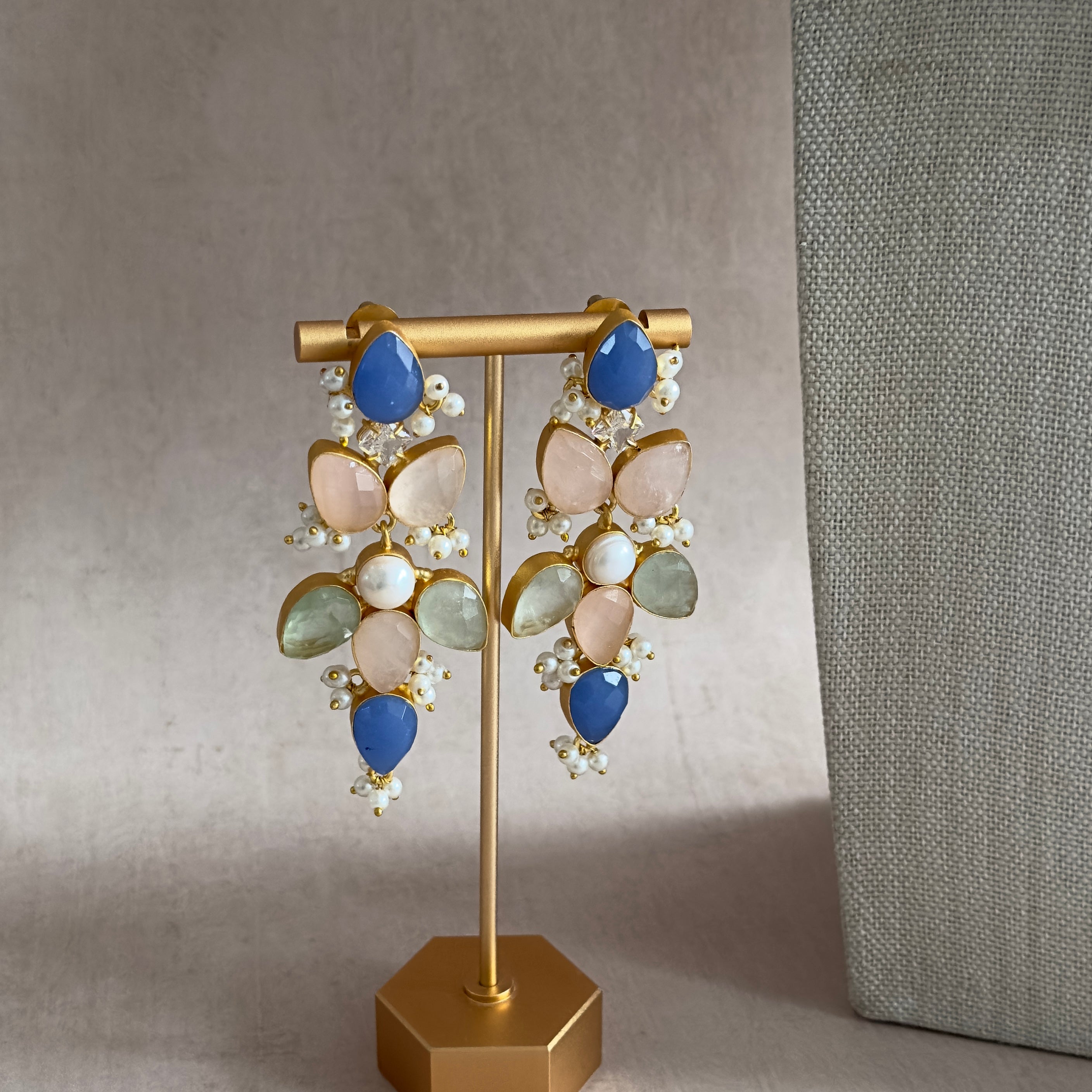 Bali Blue Pink Necklace Set - Ahseya & Co