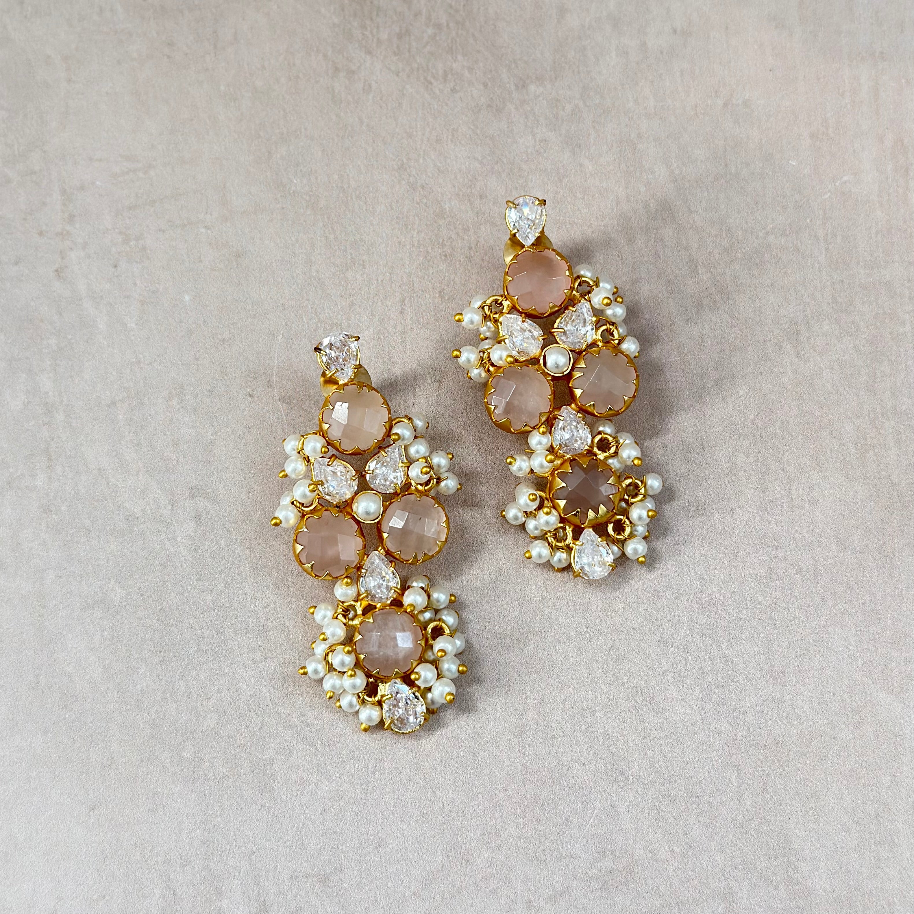 Bella Pink Stud Earrings - Ahseya & Co