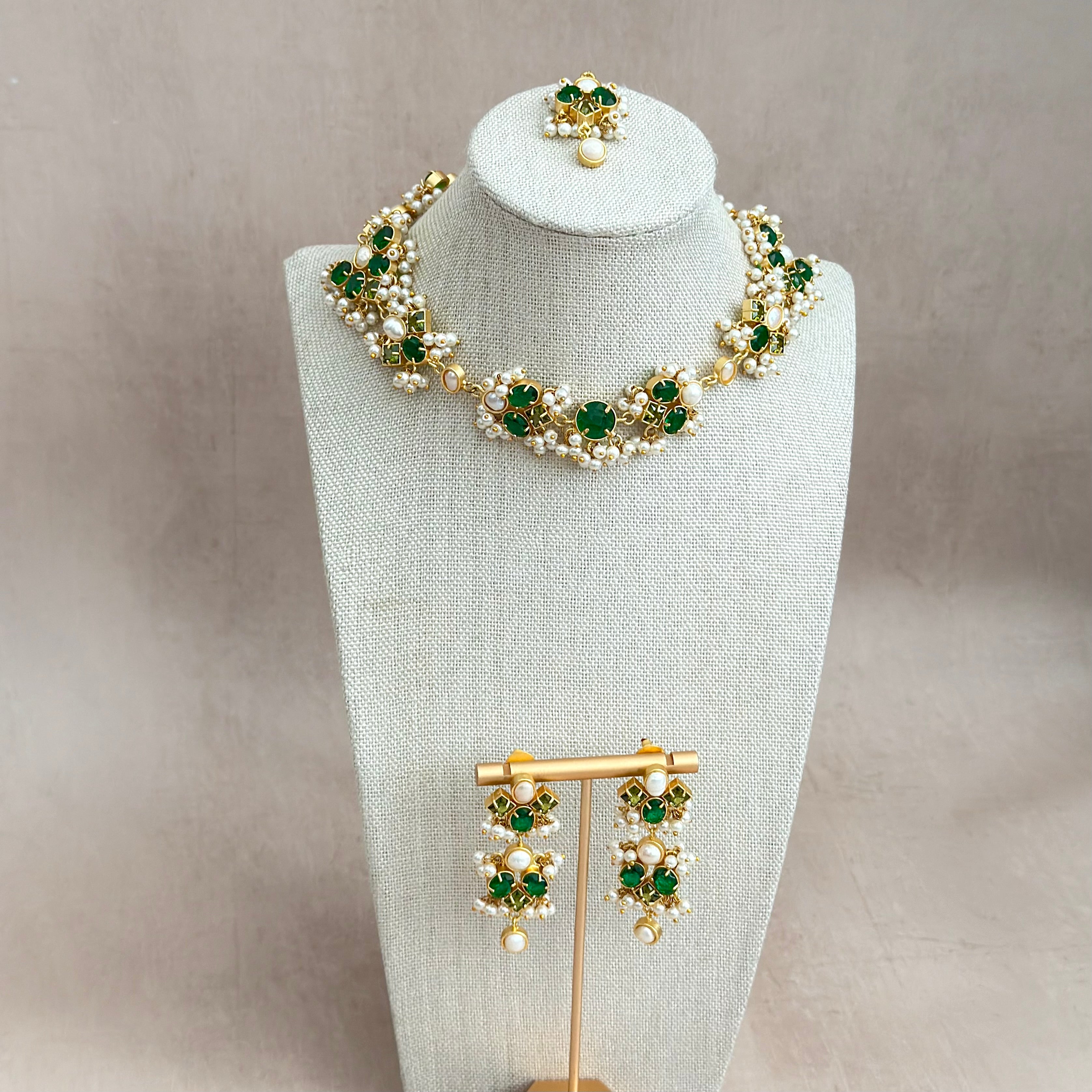 Elouise Green Necklace Set - Ahseya & Co