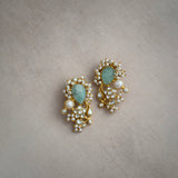 Elva Jade Kundan Stud Earrings