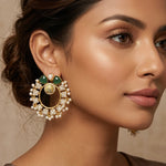 Sloane Green Crystal Stud Earrings - Ahseya & Co