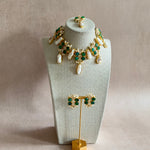 Carmen Pearl Green Necklace Set - Ahseya & Co