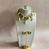 Carmen Pearl Green Necklace Set - Ahseya & Co