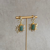 Oceane Green Crystal Drop Earrings